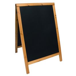 Securit Panneau trottoir WOODY, avec tableau noir, hêtre