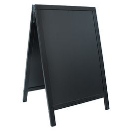 Securit Panneau trottoir WOODY, avec tableau noir, noir