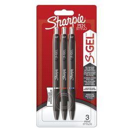 Sharpie Stylo encre gel S-GEL, 0,7 mm, assorti, blister de 3