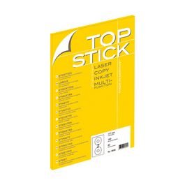 TOP STICK Etiquette CD Maxi, diamètre: 117 mm, blanc