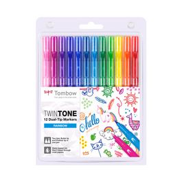 Tombow Feutre double pointe "TwinTone" Rainbow, set de 12
