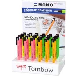Tombow Stylo-gomme "MONO zero" fluo, présentoir de 24