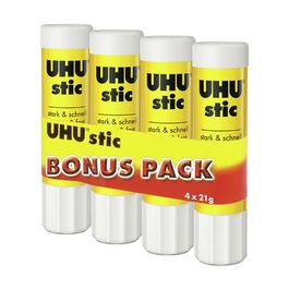 UHU Bâton de colle stic, sans solvant, pack bonus 4 x 21