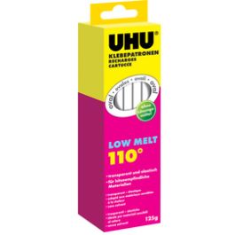 UHU Recharde de colle Low Melt, 125 g, transparent