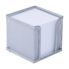WEDO Bloc cube avec boîtier "Office", fil métallique, argent