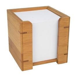 WEDO Bloc cube avec boîtier, en bambou, avec papier