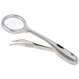 WEDO Pince à épiler avec loupe "Trizette", avec lumière LED