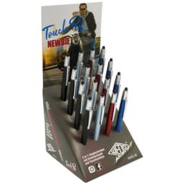 WEDO Stylet / Stylo à bille 2en1 NEWBIE, présentoir de 16 x16