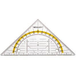 WESTCOTT Equerre géométrique avec perforations pour classeur