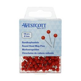 WESTCOTT Épingle à tête ronde, taille 5, rouge