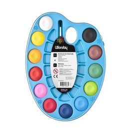 Wonday Boîte de pastilles de peinture, en palette,12 couleur