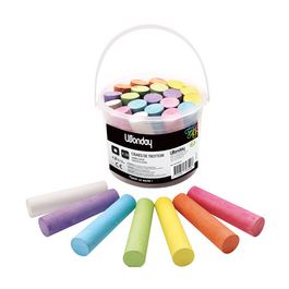 Wonday Craie de trottoir "marelle", seau en plastique de 20
