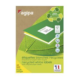 agipa Etiquette multi-usage, recyclé, 210 x 148,5 mm, blanc