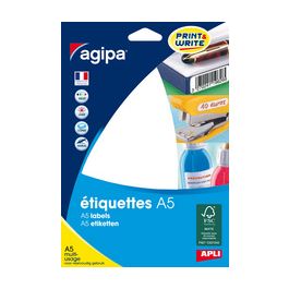 agipa Etiquette universelle, 12 x 18,3 mm, blanc
