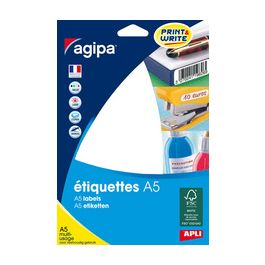 agipa Etiquette universelle, 210 x 148 mm, blanc