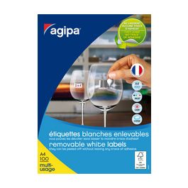 agipa Etiquette universelle, 48,5 x 25,4 mm, blanc
