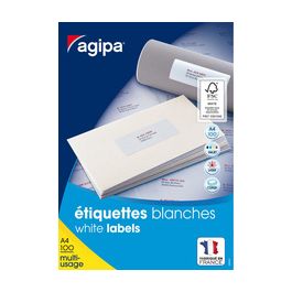 agipa Etiquettes multi-usages, 199,6 x 144,5 mm, blanc