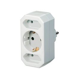 brennenstuhl Adapterstecker, Euro- und Schutzkontakt, weiß