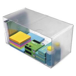 deflecto Boîte de rangement Cube Double, transparent