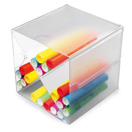 deflecto Boîte de rangement Cube, 4 casiers, cristal