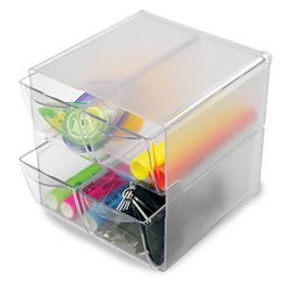 deflecto Boîte de rangement Cube, 4 tiroirs, cristal