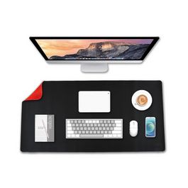 deflecto Sous-main, 800 x 400 mm, noir/rouge