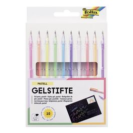 folia Stylo gel PASTELL, couleurs assorties, étui de 10