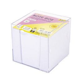 folia Bloc cube avec boîtier, 90 x 90 mm, transparent/blanc