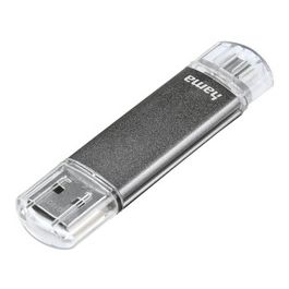 hama Clé USB 2.0 "Laeta Twin", 64 GB, gris