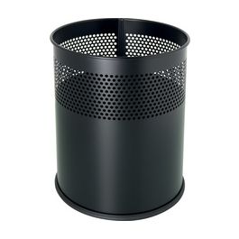 helit Corbeille à papier en acier "the dot", 15 L, noir