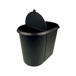 helit Corbeille à papier "the double", ovale, PE, noir