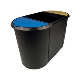 helit Corbeille à papier "the triple", oval, PE, noir/jaune/