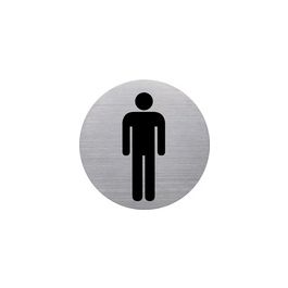 helit Pictogramme "the badge" WC-Hommes, rond, argent