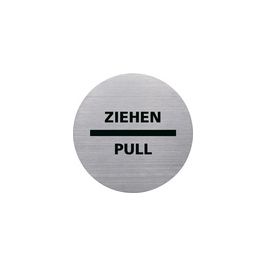 helit Piktogramm "the badge" ZIEHEN/PULL, rund, silber