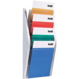 helit Porte-brochures mural "the arc", A4 portrait, argent