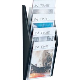 helit Porte-brochures mural "the arc", A4 portrait, noir