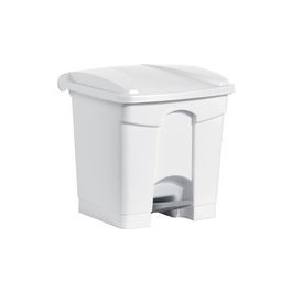 helit Poubelle à pédale "the step", 30 litres, blanc/blanc x3