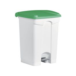 helit Poubelle à pédale "the step", 45 litres, blanc/vert