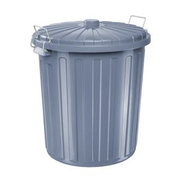 helit Poubelle "the big boy" avec couvercle, gris, 73 litres