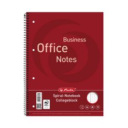 herlitz Bloc à spirale "Business Office Notes", A4, carrelé,