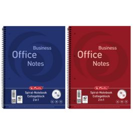 herlitz Cahier à spirale "Duo", format A4, quadrillé/ligné