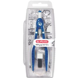 herlitz Compas à réglage rapide my.pen, bleu/blanc