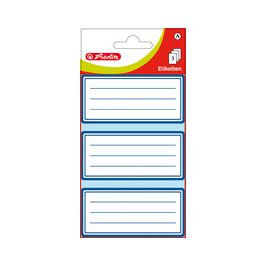 herlitz Etiquettes pour livres, blanc avec cadre bleu