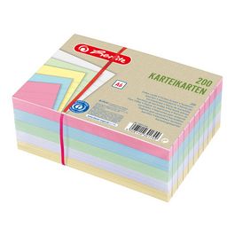 herlitz Fiches Recycling, format A6, ligné, assortiment