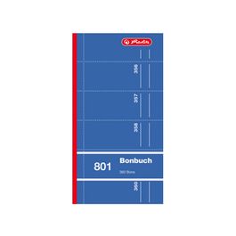 herlitz Formularbuch "Bonbuch 801", 90 x 198 mm, sortiert