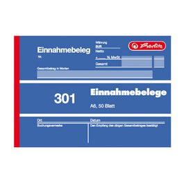 herlitz Formularbuch "Einnahmebeleg 301", DIN A6, 50 Blatt