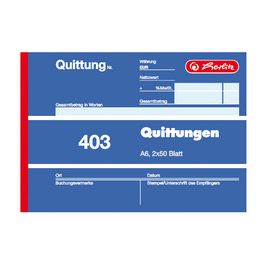 herlitz Formularbuch "Quittung 402", DIN A6, 2 x 40 Blatt