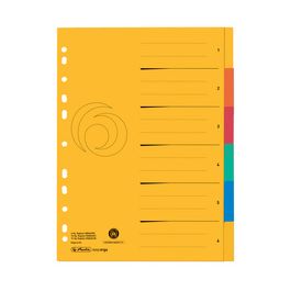 herlitz Intercalaire carton, A4 extra large, 6 touches, uni