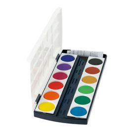 herlitz Pastilles de gouache ST12, 12 couleurs, en plastique