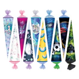 herlitz Schultüte, 6-eckig, 500 mm, Motive sortiert x10